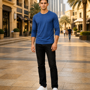 Mens Crew Neck– Full Sleeves -“Blue Melange”