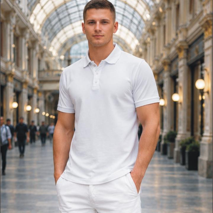 Mens Polo - Half Sleeves – “Core White”