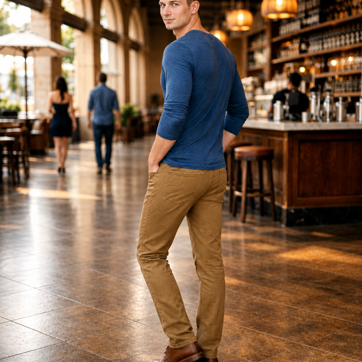 V-Neck- Full Sleeves -“Blue Melange”