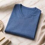 Mens V-Neck - Half Sleeves – “Blue Melange”